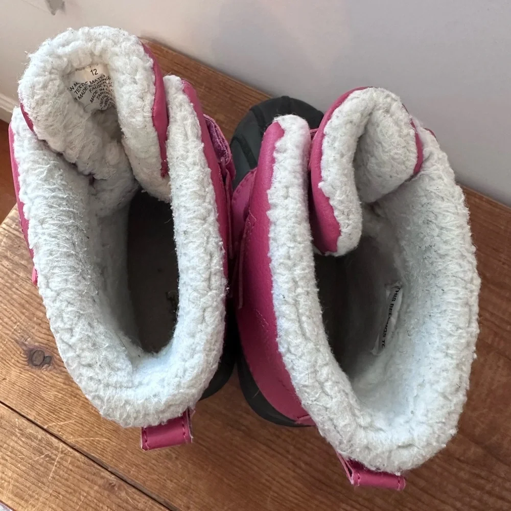 Target Kids Pink and White snow boots